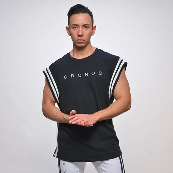 

men' tank 2021 cotton waistcoat outdoor running leisure sports sleeveless, White;black