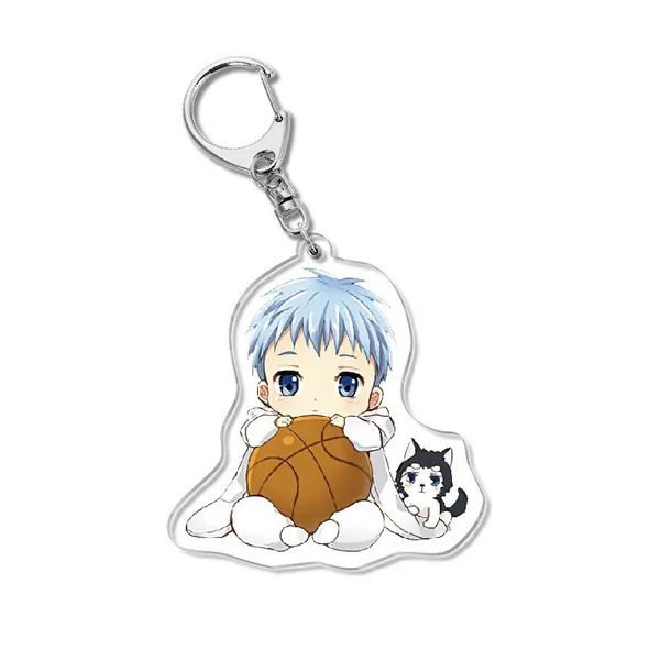 Kurokos Basquete Keychain Homem Acrílico Bonito Rei Anel Dos Desenhos Animados Engraçado Crianças Meninos Pingente Chaveiro Kuroko Tetsuya Jóias Brelok