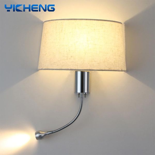 

wall lamp nordic bedside lamps fabric indoor light modern led reading nightlight for home room decoration