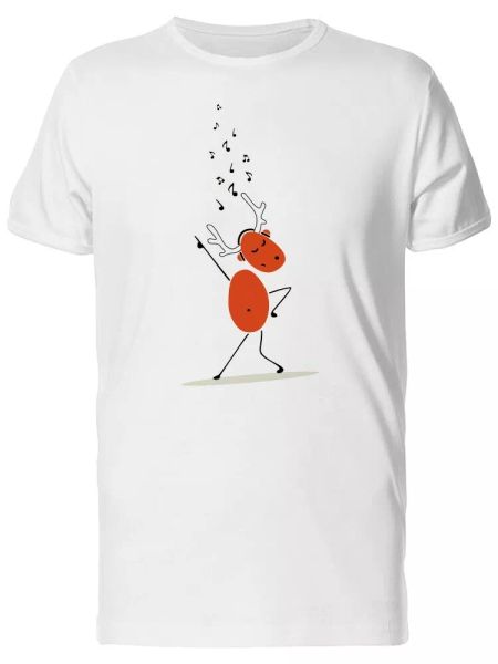 

Reindeer Dancing To Music Doodle Men's Tee -Image by Shutterstock, White;black