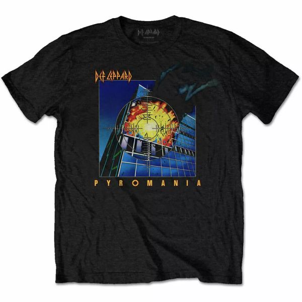 

def leppard pyromania licensed men t-shirt, White;black