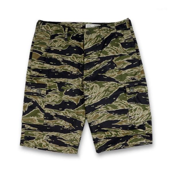 

vietnam war u.s. army tiger pattern spot camouflage tcu sport shorts men's, White;black