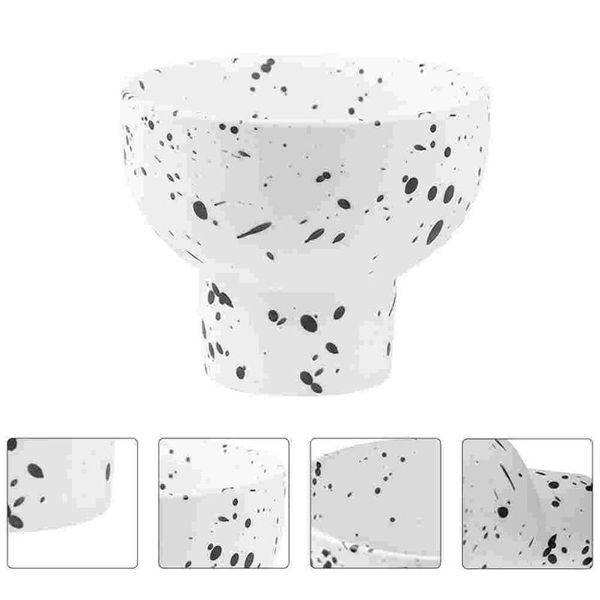 

bowls 1pc splash-ink bowl colorful shake holder serving cup (black)
