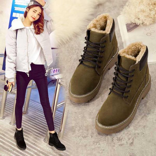 

boots winter women shoes woman short warm ankle booties 2021 platform black
