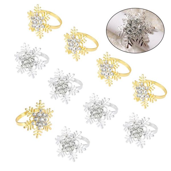 

12pcs christmas snowflake napkin rings wedding holder buckle party festival dinner table decor el supplies