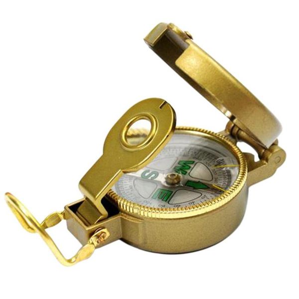 

outdoor gadgets pocket brass golden compass portable camping hiking boating nautical marine survival navigation