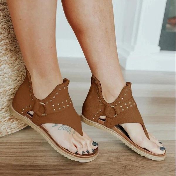 

sandals women's fashion flat light metal ladies flip flops outdoor cover heel female solid color plus size comfortbale 2021, Black