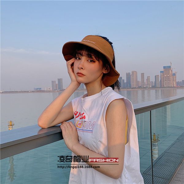 

lingqi hat children's korean fashion travel big sky fisherman's sunscreen net red, Blue;gray