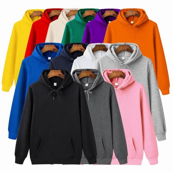 

running jackets brand fashion hoodie men's trend wild casual hoodies sweatshirts solid 15 color hooded sweatshirt male, Black;red