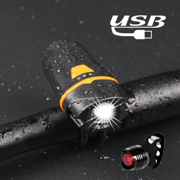 

bicycle usb rechargeable led light ipx6 waterproof super bright6 modes bike front 800 lumen with tail lamp lights