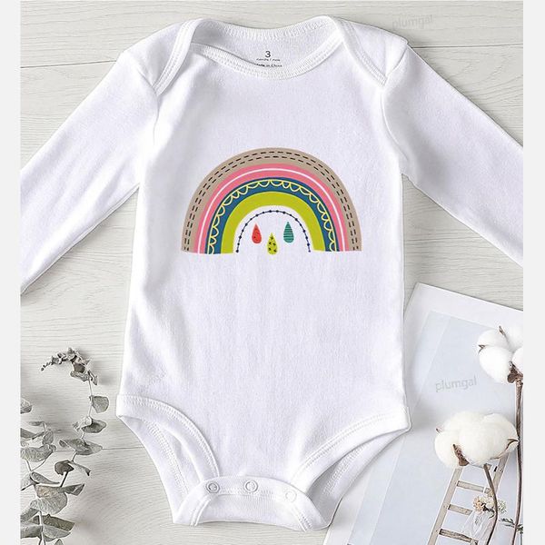 

baby girl romper kids' things one piece jumpsuit children clothing 0-24 months rainbow printed toddler boys winter clothes jumpsuits, Blue