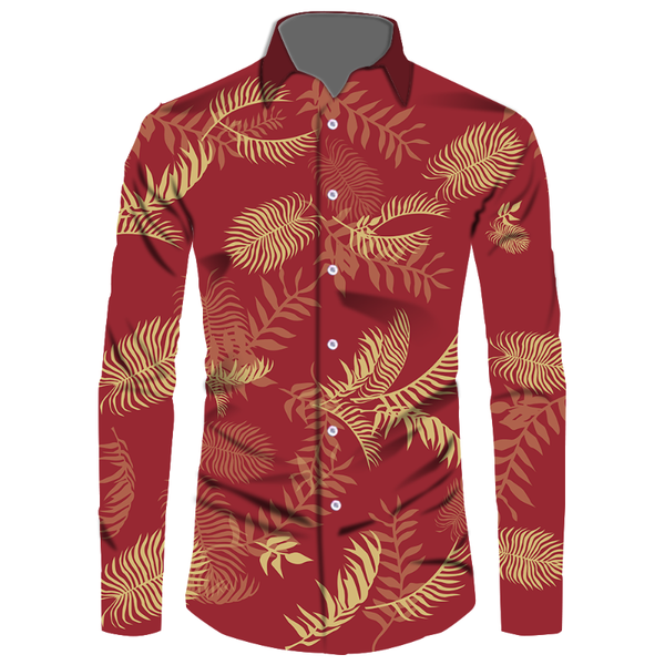 

men's casual shirts polynesian print fabrics fashion long sleeved shirt custom slim fit male social business dress mens wholesale price, White;black
