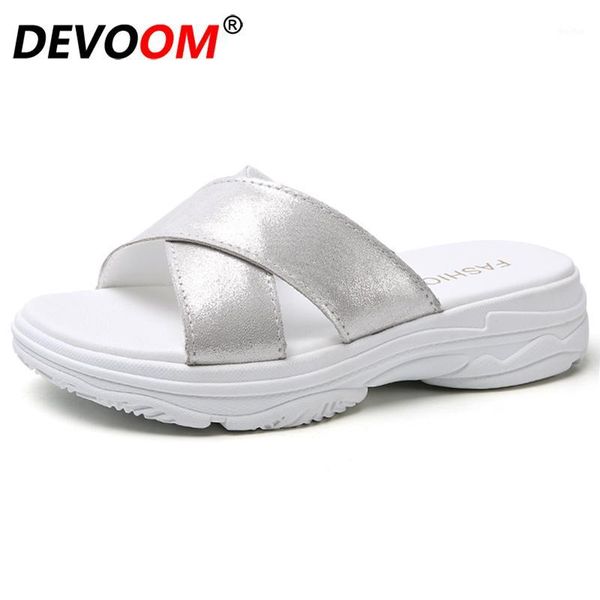 

slippers 2021 fashion women summer casual ladies platform shoes beach silvery sandals home slipper non-slip flats slides1, Black
