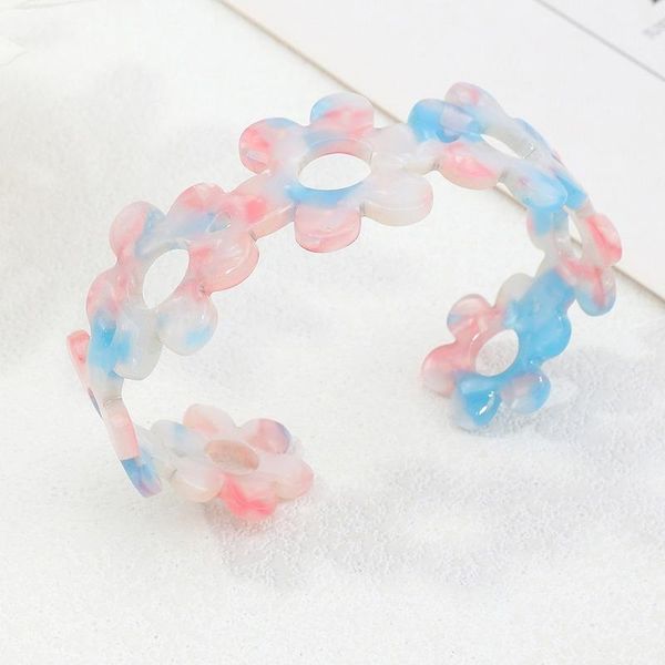 

bangle fashion gradient dream color cuff acrylic wide bangles bracelet for women vintage resin leopard round trendy wedding jewelry, Black