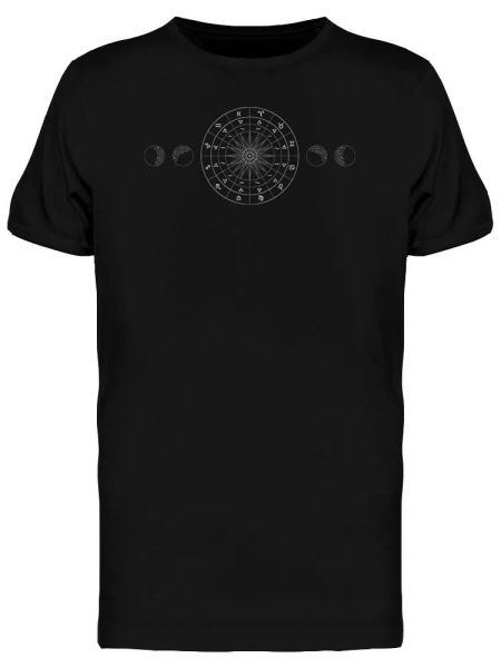 

moon phases round graphic men's tee -image by shutterstock, White;black