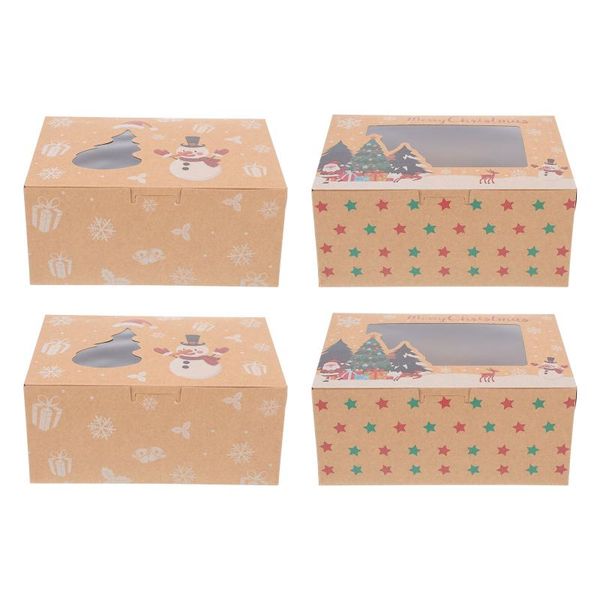 

gift wrap 10pcs christmas cake boxes exquisite cookies pacing cases (assorted color)
