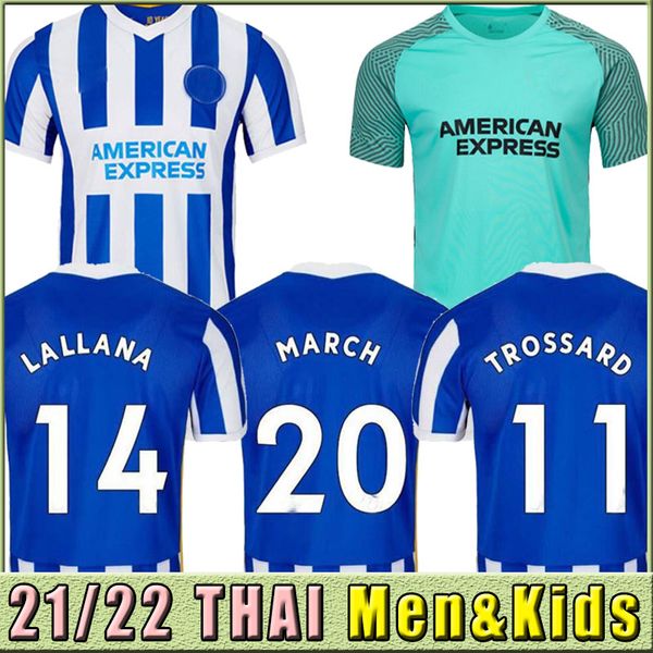 

21 22 new thailand men kits sets kids soccer jerseys 2021 2022 maupay lallana dunk hove albion connolly trossard camisetas football shirts u, Black;yellow