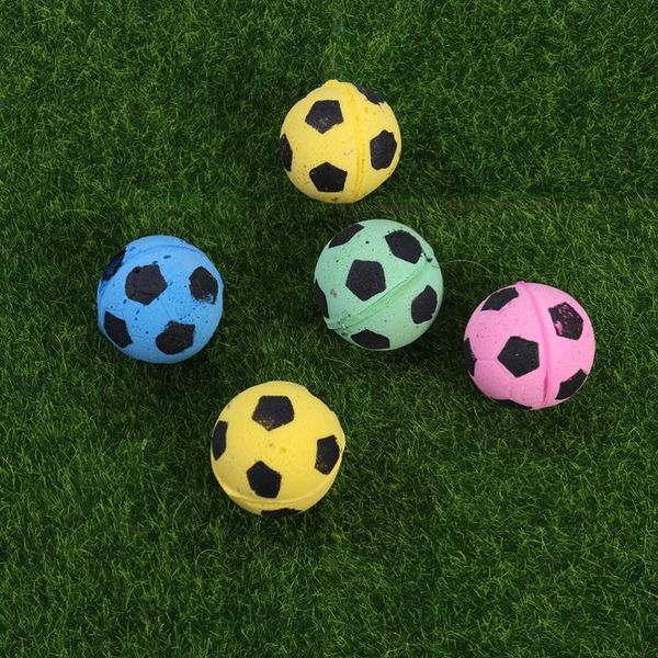 

cat toys 12 pcs sponge football soccer balls small colorful for kitty (random color)