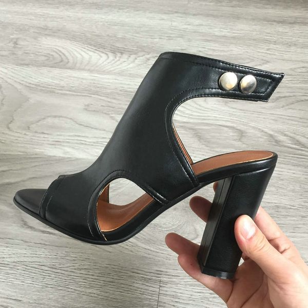 

dress shoes pu leather women's sandals high heel black red beige green wine brown orange chunky ladies plus size 34-43 eku3