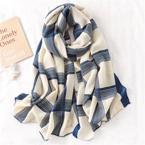 

scarves 90*180cm scarf women luxury fashion brand designer winter hijab cotton poncho shawl bandana foulard 2021, Blue;gray