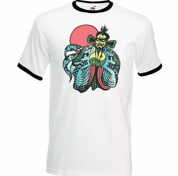 

fu manchu mens big trouble in little china t-shirt kung mma training gym top, White;black