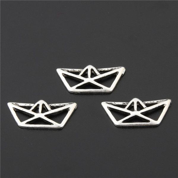 

charms 30pcs mix colors origami paper boat folding art metal pendants for european bracelet jewelry a2654/a3236, Bronze;silver