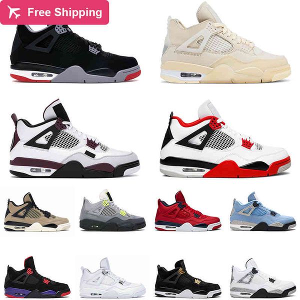 

jogging 4 basketball shoes 4s university blue black cat fire red white cement cactus jack mens womens trainer sports sneakers