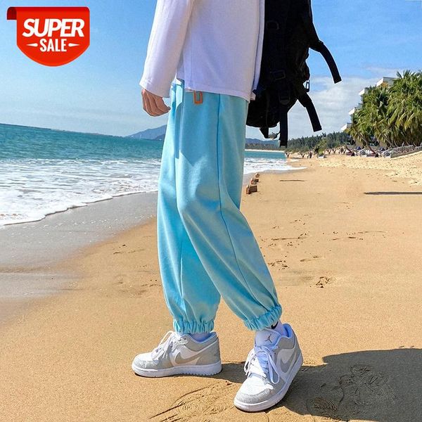 

casual pants men's thin slim-fit feet leggings harlan long all-match #ny5q, Black