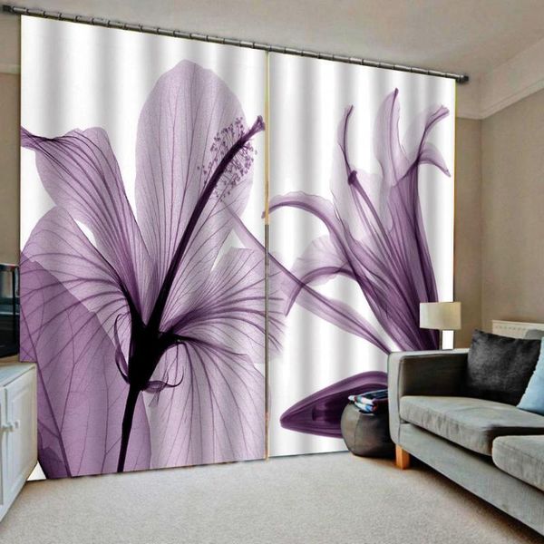 

curtain & drapes luxury blackout 3d window curtains for living room bedroom purple flower