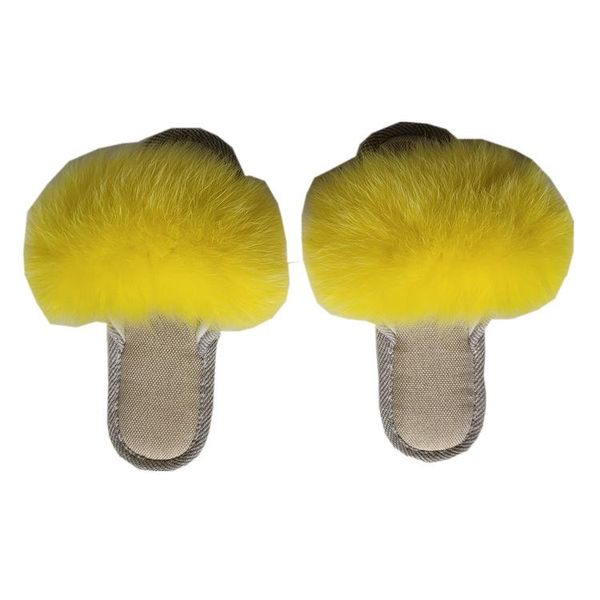 

slippers 31311 2021 keep warm fur slides ladies indoor shoes women creative, Black