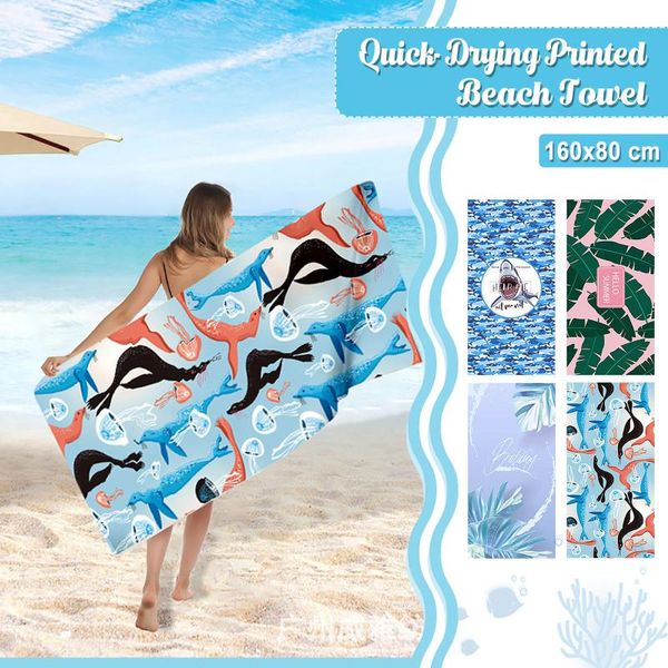 

outdoor portable camping sandless printed beach towel quick-dry picnic pads