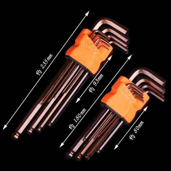 

hand tools 9pc/set allen wrench hex key standard short long arm s2 steel for repair bicycle motorcycle