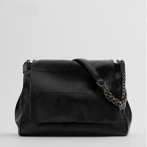 

evening bags vintage simply pu leather crossbody for women 2021 solid color shoulder messenger bag lady chain travel handbag purse
