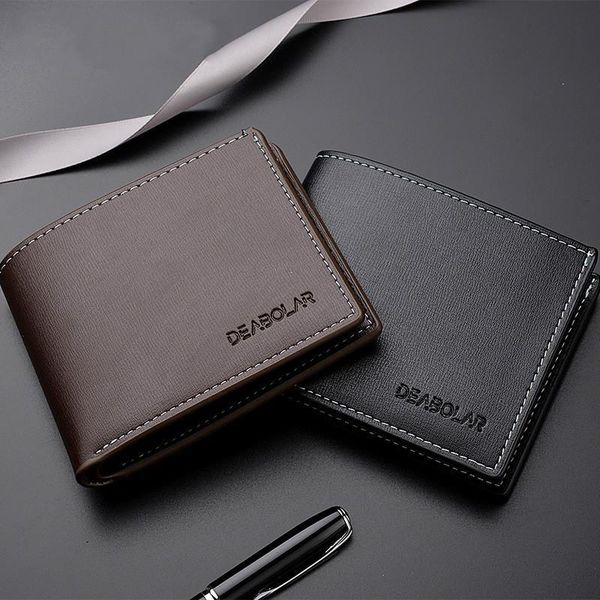 

mens business bifold short wallets credit id card holder wallet masculina billetera hombre men purse male money slim uomo porte, Red;black