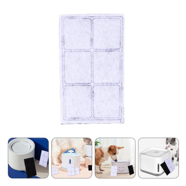 

6pcs 6 grids pet water activated carbon filter fountain replacement cat bowls & feeders