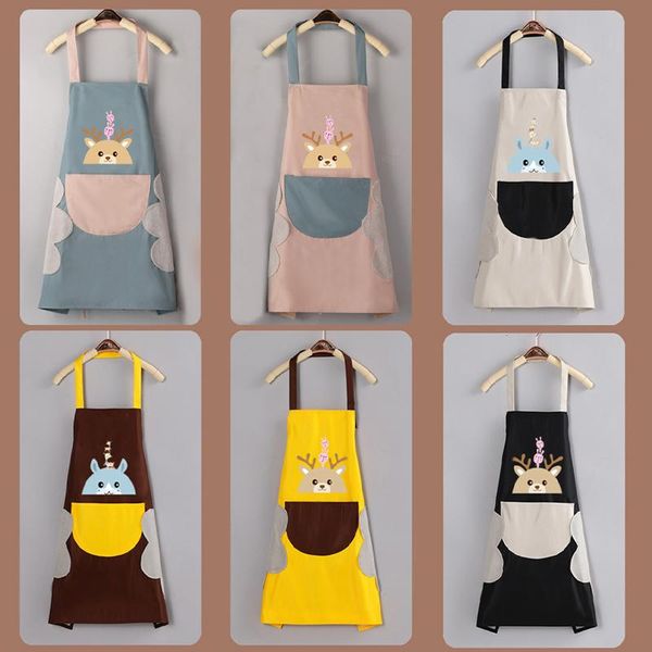 

aprons household waterproof hand-wiping kitchen apron heart love polyester bibs home accessory
