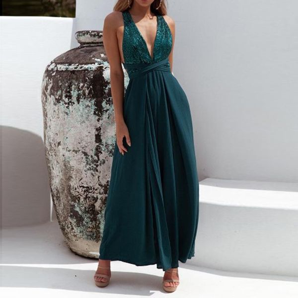 

women's jumpsuits & rompers fashion women jumpsuit plus size solid color casual cross strap sleeveless sling strappy sequin simplicity, Black;white