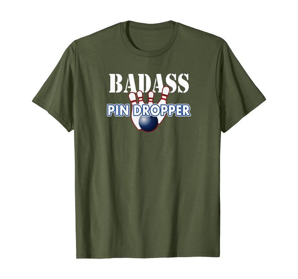 

Badass Pin Dropper Bowler Gift T Shirt, Mainly pictures