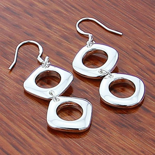 

silver square drop earrings for women wedding silver jewelry