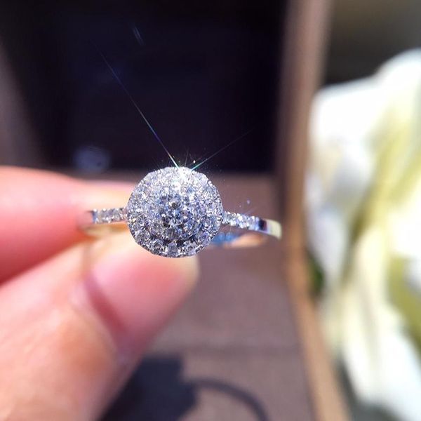 

cluster rings natural diamond ring 18k pure gold wedding real 750 solid classic trendy women selling present drop party 2021, Golden;silver