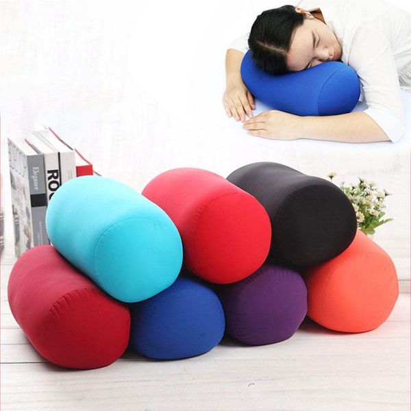 

pillow multifunctional foam particle cylindrical super soft head pillowcase micro back cushion roll travel