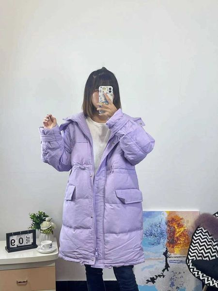 

2021 winter medium and long down et korean academic style loose white female