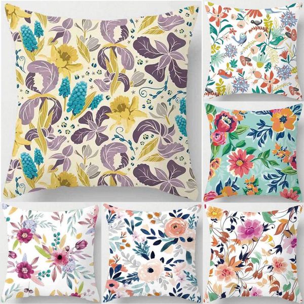 

cushion/decorative pillow bright flower printingprinting square pillowcase, used for home decoration, car sofa cushion cover 45cm*45cm