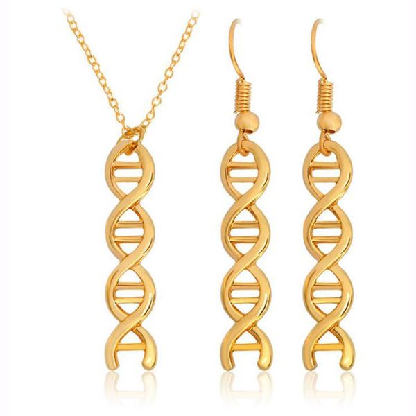 

molecule necklace dna molecular helix jewelry pendant necklaces, Silver