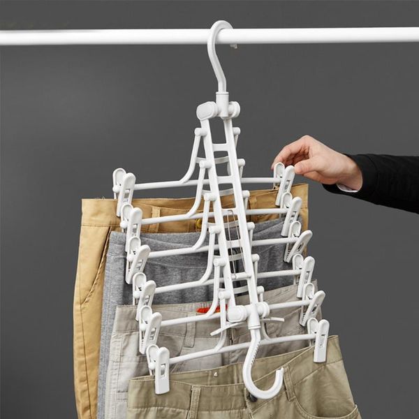 

in 1 pants clip hangers skirt trousers hanger rack non-slip storage closet organizer save space drying racks &