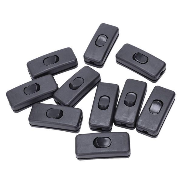

smart home control 10pcs ac125v 3a 250v 6a black on/off in line cord switches for bedroom
