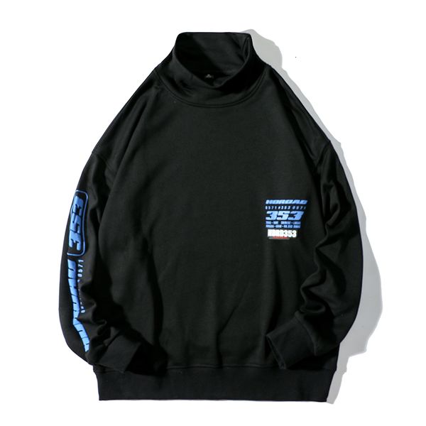 

men's hoodies & sweatshirts fashion turtleneck casual autumn black over size hip hop streetwear outwear xh42