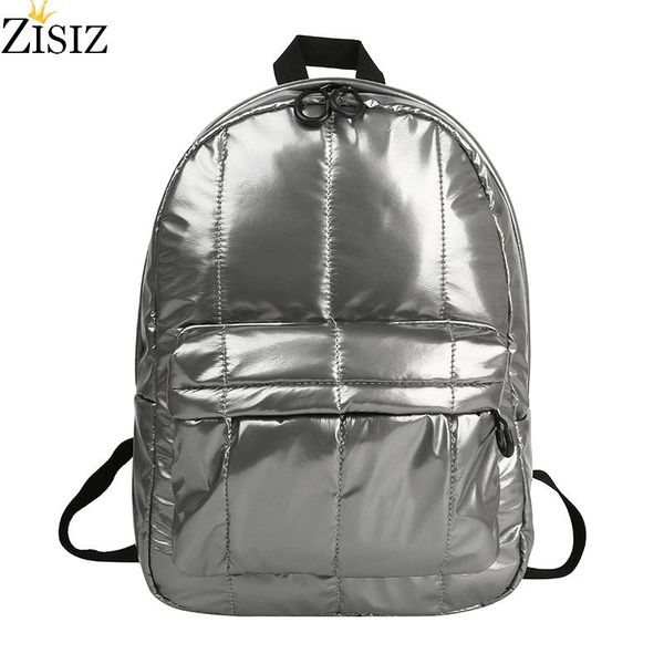 

outdoor bags 2021 casual shiny nylon backpack waterproof woman sport light students shoulder school bag women 5 colour