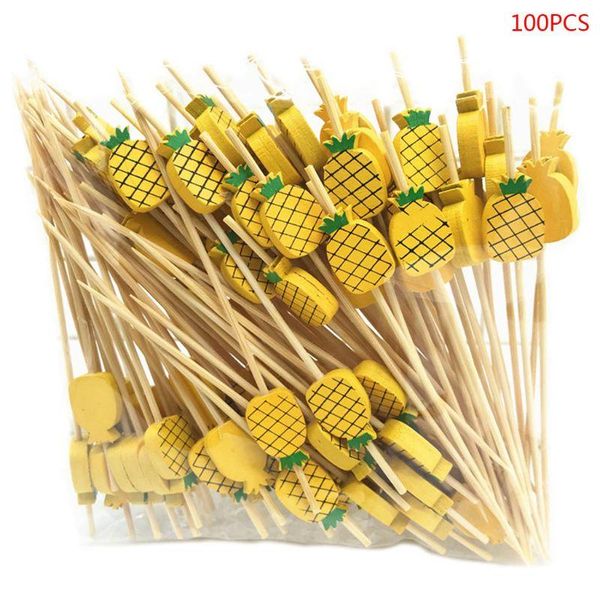 

forks 100 pcs disposable bamboo picks fruit cocktail handmade toothpicks supply