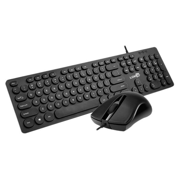 

keyboard mouse combos ldkai 1900 and set, punk round keycap mute wired office set